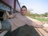 <p>Balázs Buzás in the train from Yangoon to Mandalay, MYANMAR (BURMA). Photo: Ákos Steiger</p>