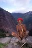 Dani tribesman wears koteka, Wesagalep (1712 m), Baliem Gorge, Papua, INDONESIA